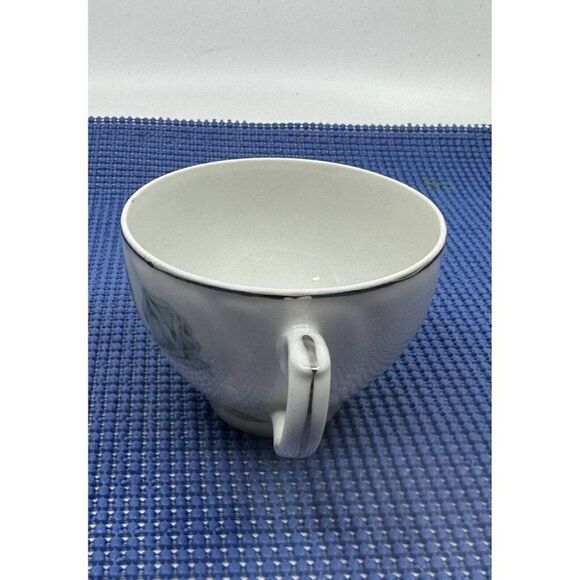 Jonas Roberts #542 Blue Tea Rose Round Snack Plates W/ Cups 8 Piece Set 9" - Picture 10 of 16